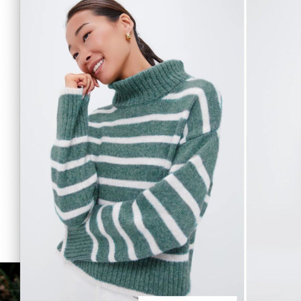 Z Supply Palm Green Josephine Stripe Sweater